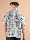 White and Black Printed Cuban Shirt